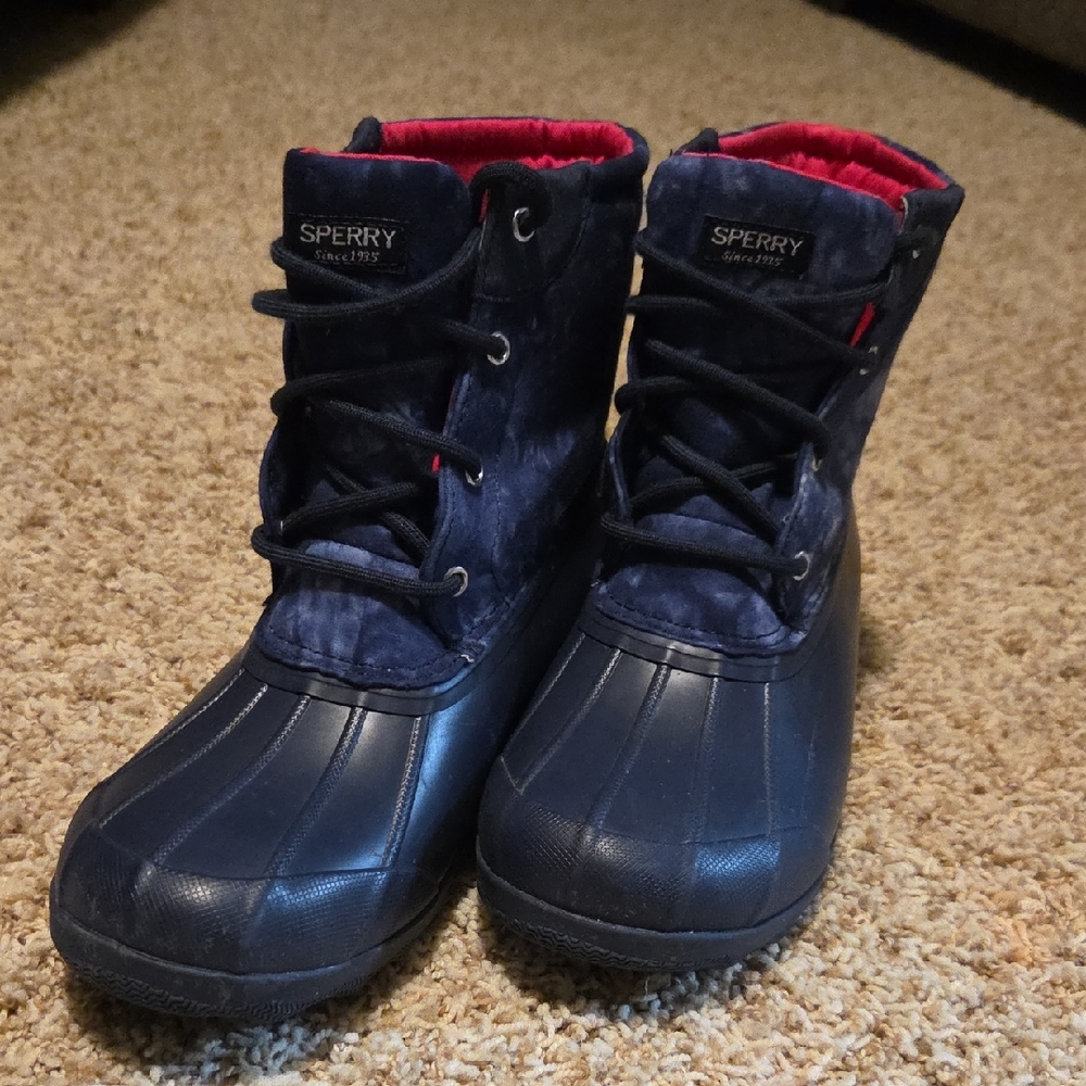 Sperry Kids Navy and Pink Boots